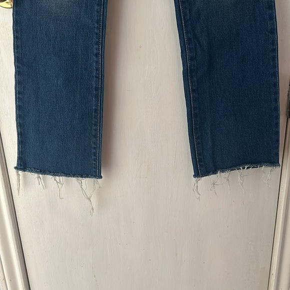 Levi Straight Leg Fringed Bottom Jeans - Picture 2 of 7